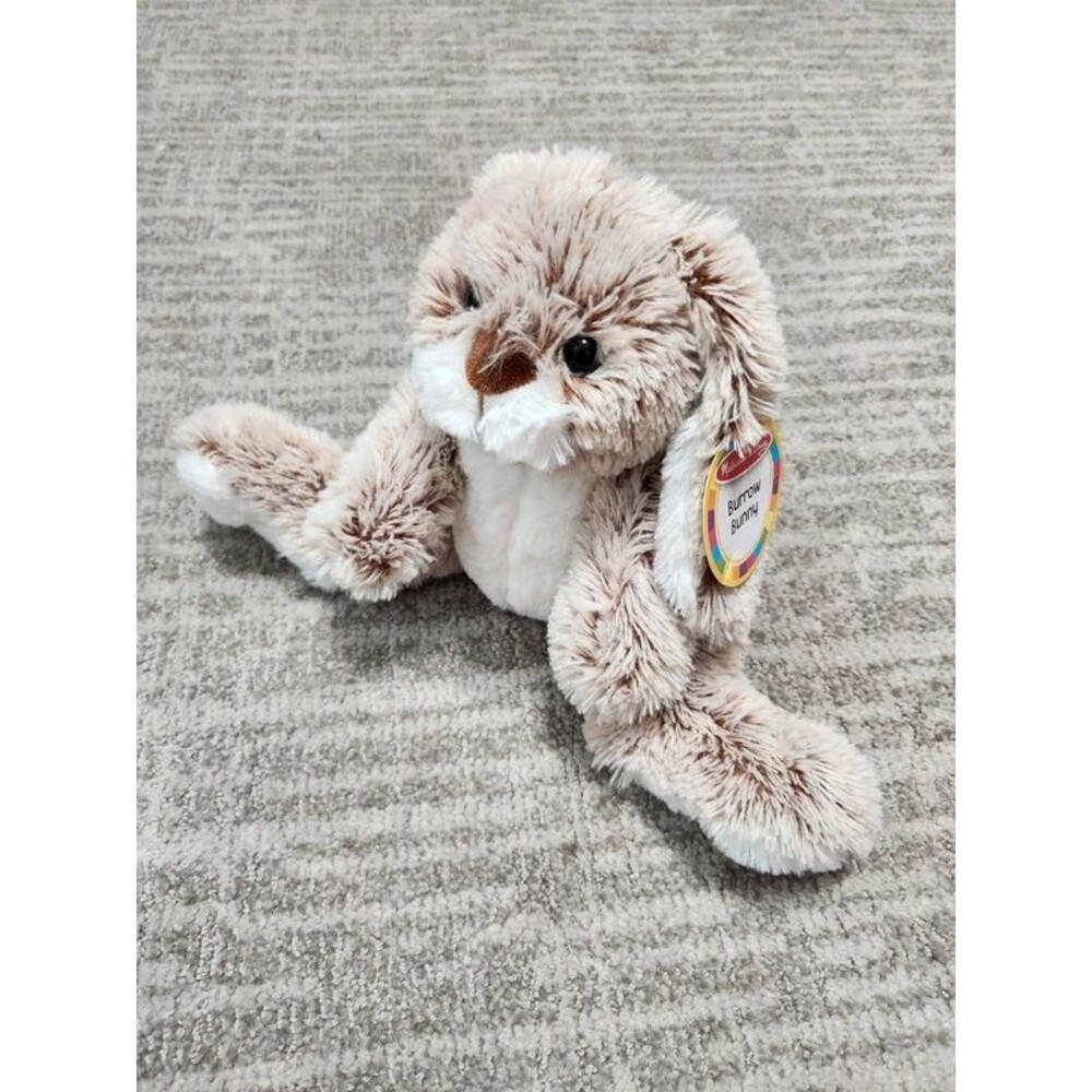 Melissa & Doug Burrow Bunny Plush Stuffed Animal Brown White Lop Eared NWT